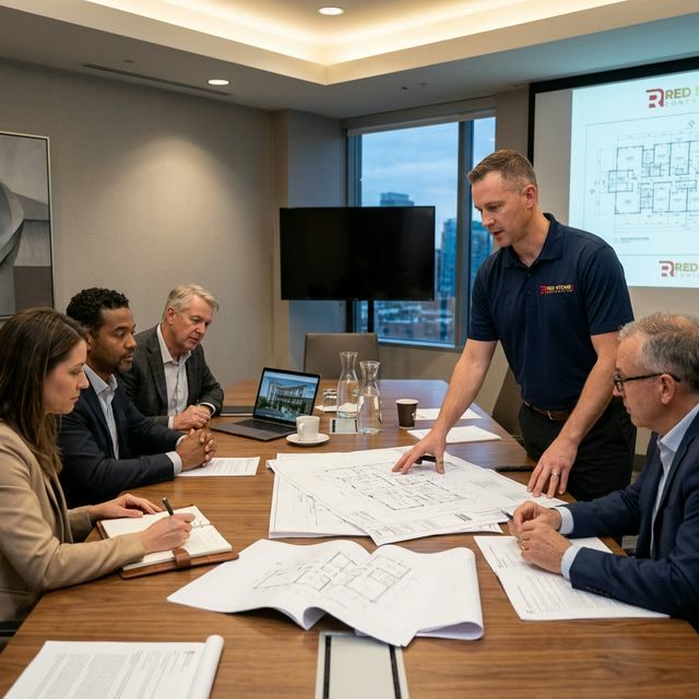 Red Stone Contracting presenting renovation plans to condo board in Toronto