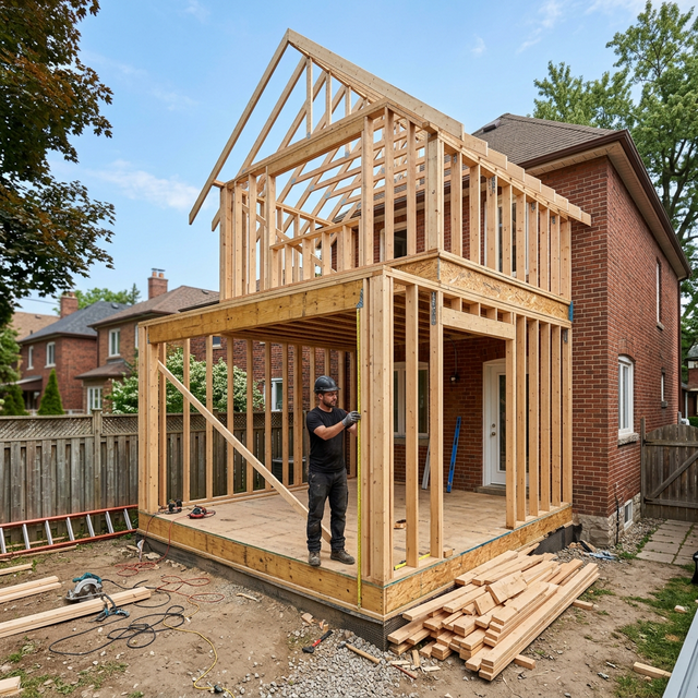 rs_home_addition_framing_1773474837549 Framing stage of a home addition project in Toronto