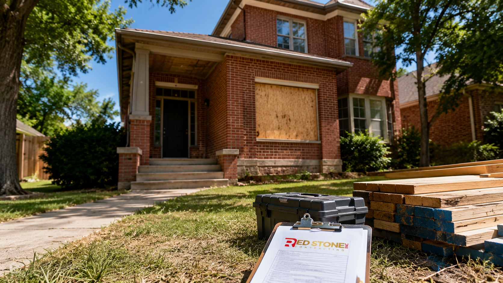 Brick two storey home in Halton Hills prepared for a home renovation Halton Hills project