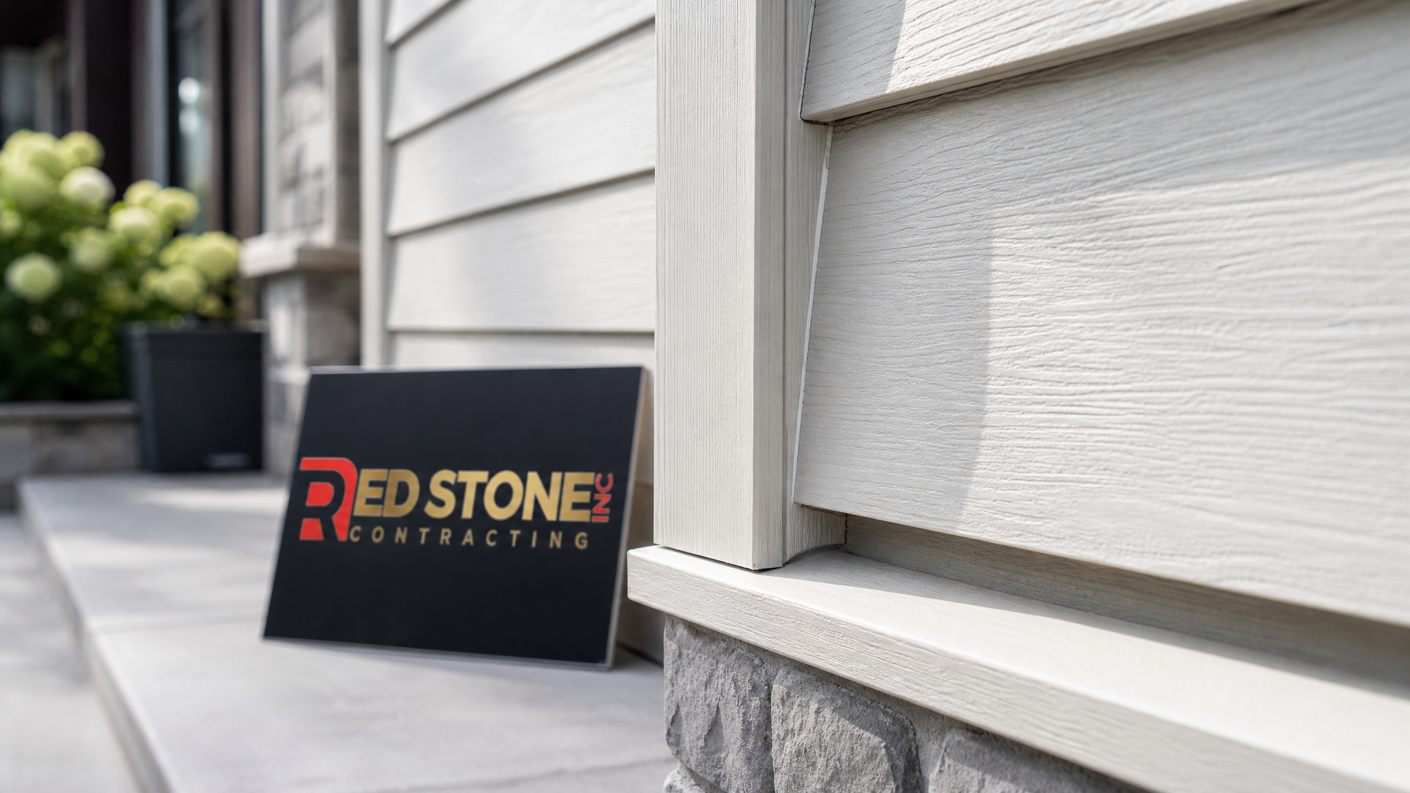 Close-up of new fibre cement siding panel and trim detail used in Toronto exterior painting vs siding replacement toronto projects