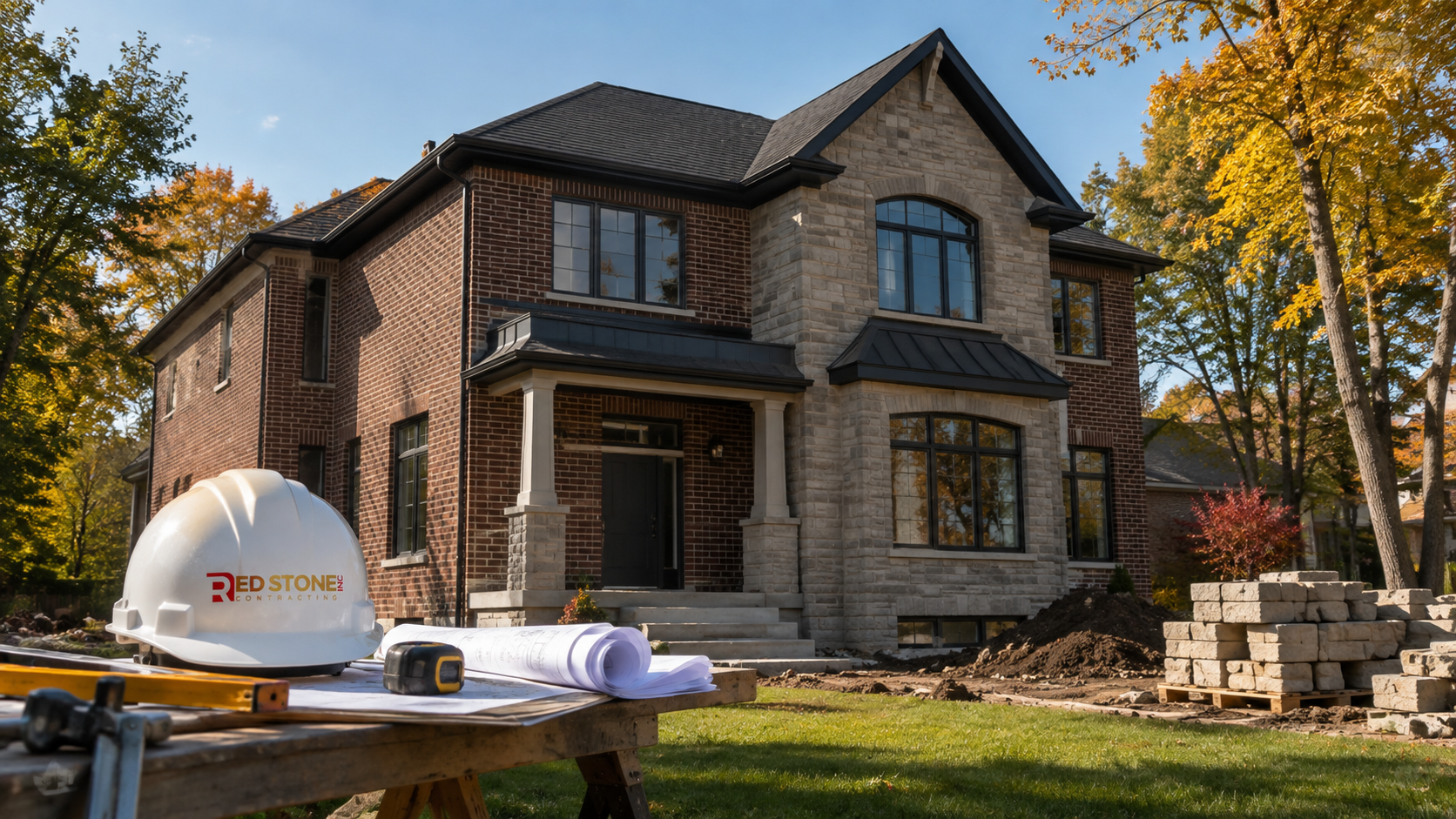Two storey detached North York home in autumn light representing a typical home renovation North York project