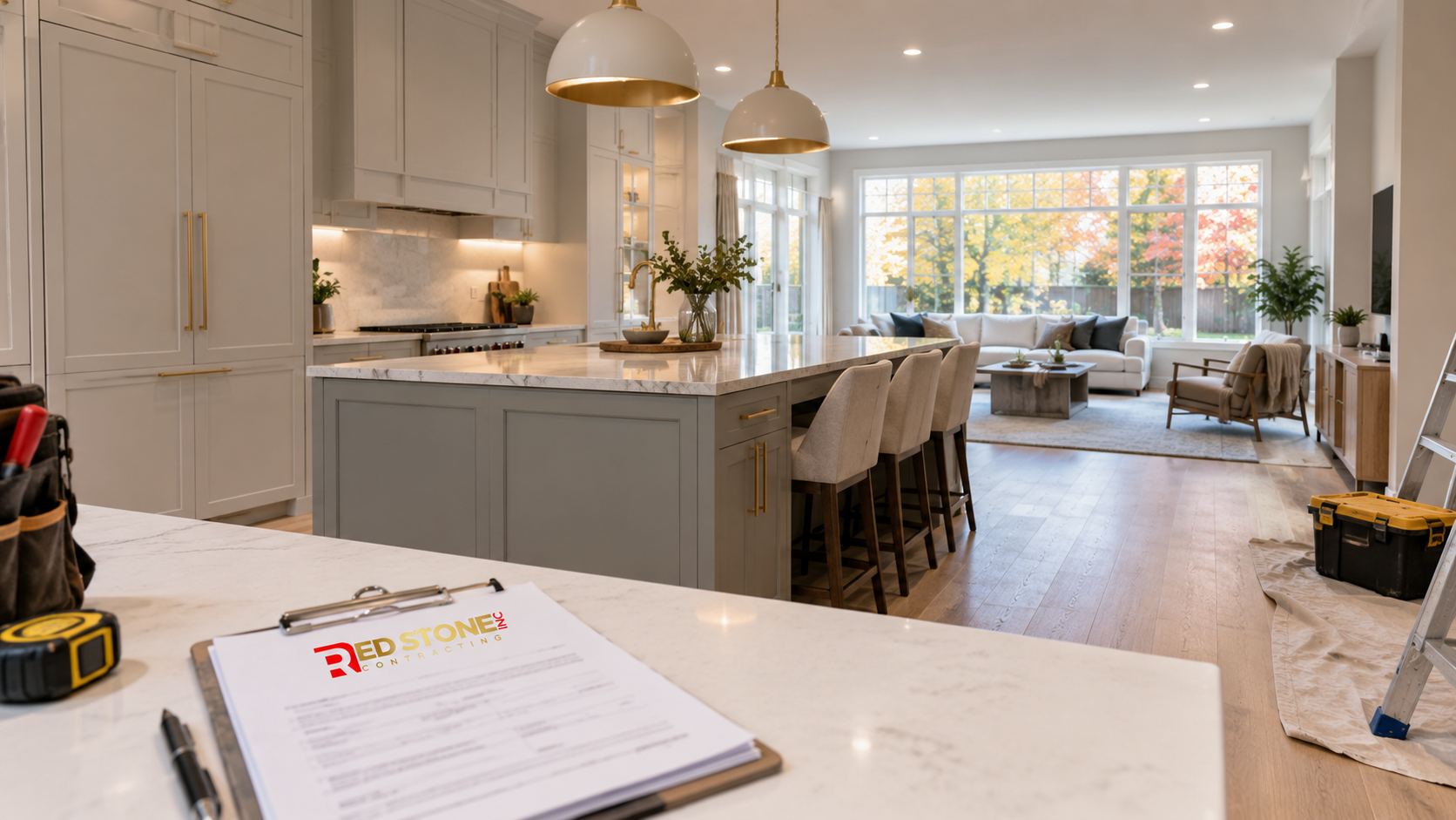 Bright open-plan kitchen in a newer Milton home after a kitchen renovation Milton upgrade