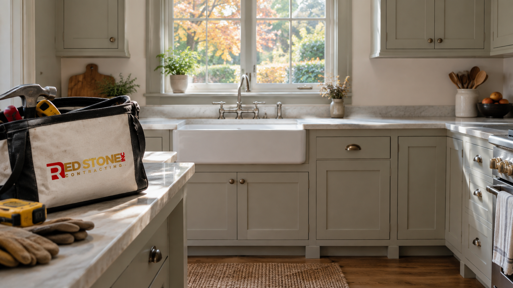 Renovated country kitchen in an older Halton Hills home showing a kitchen renovation Halton Hills result