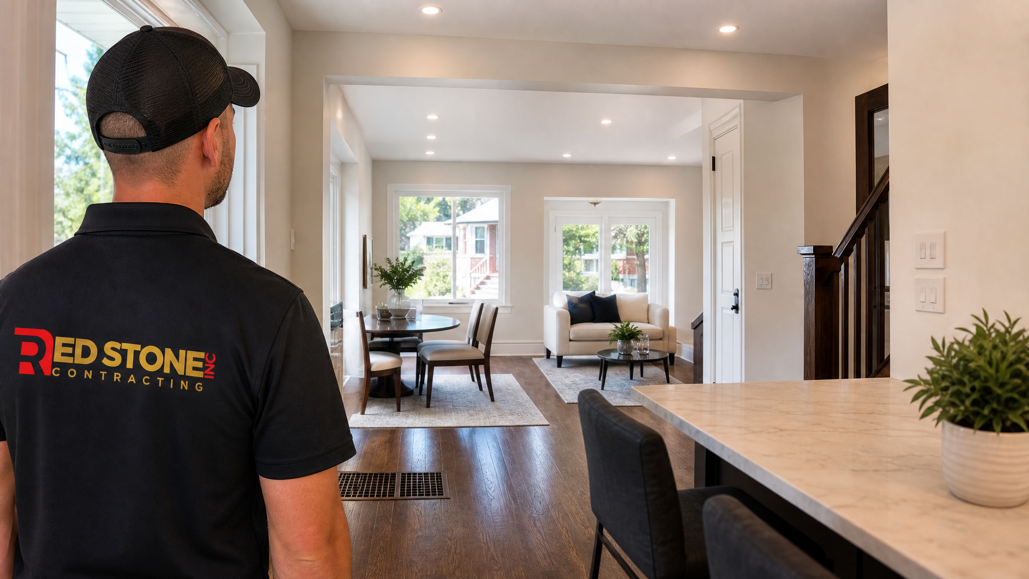 Renovated Toronto century home interior with modern electrical fixtures after knob and tube wiring removal