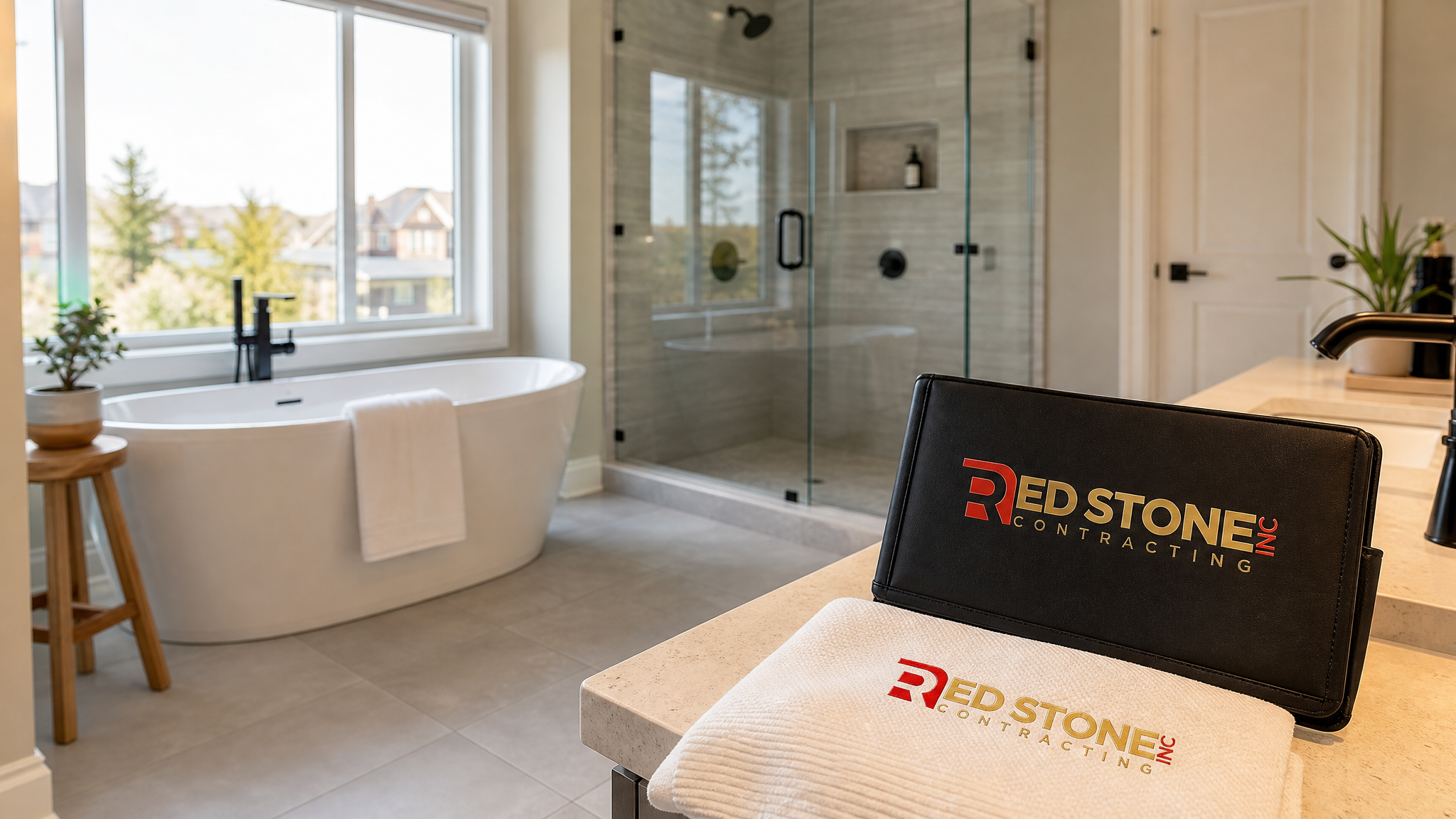 Warm, finished Toronto bathroom with heated tile floors showing the comfort behind heated floors Toronto cost decisions