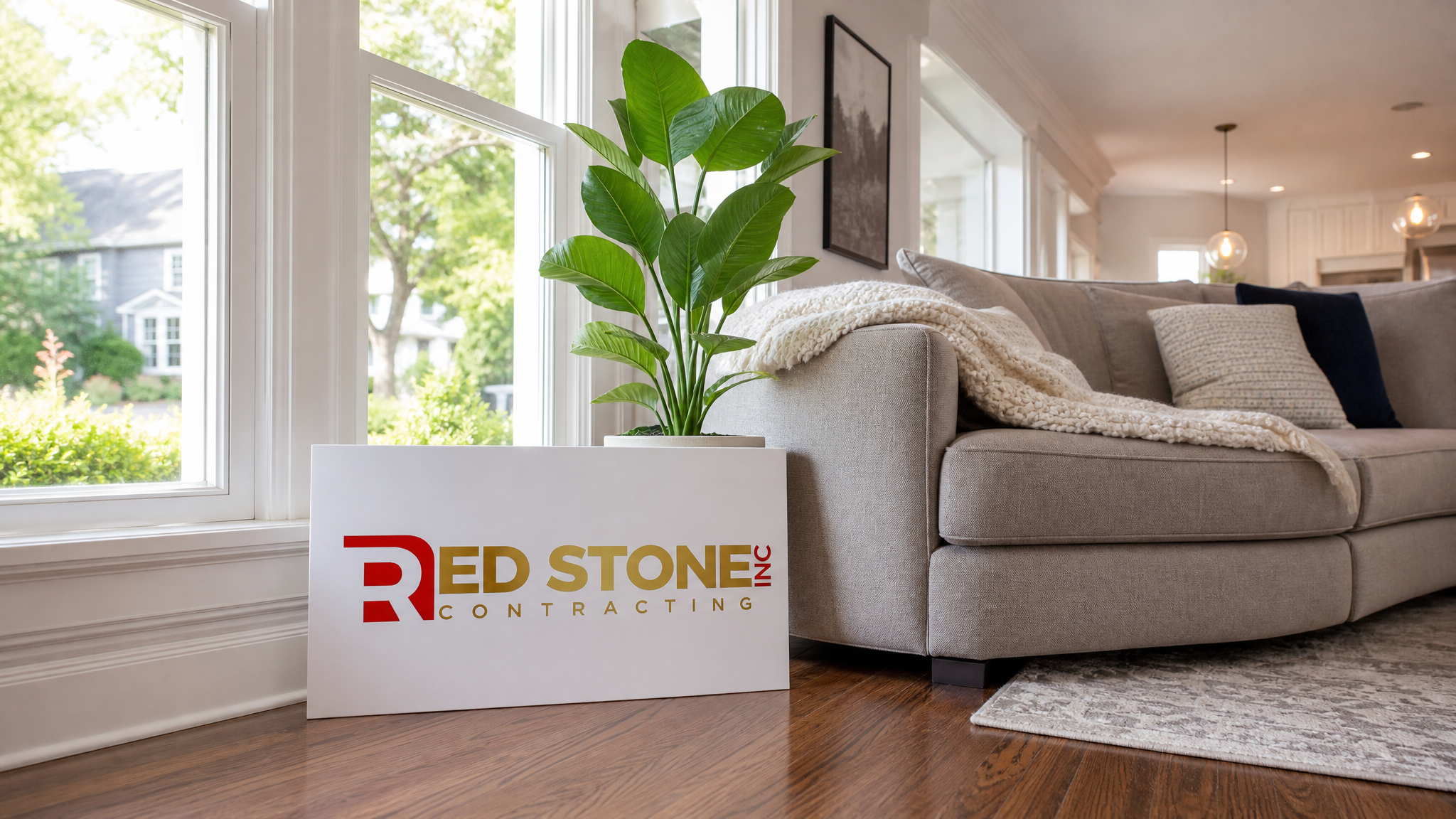 Bright Toronto living room after a window replacement renovation with large new energy-efficient windows