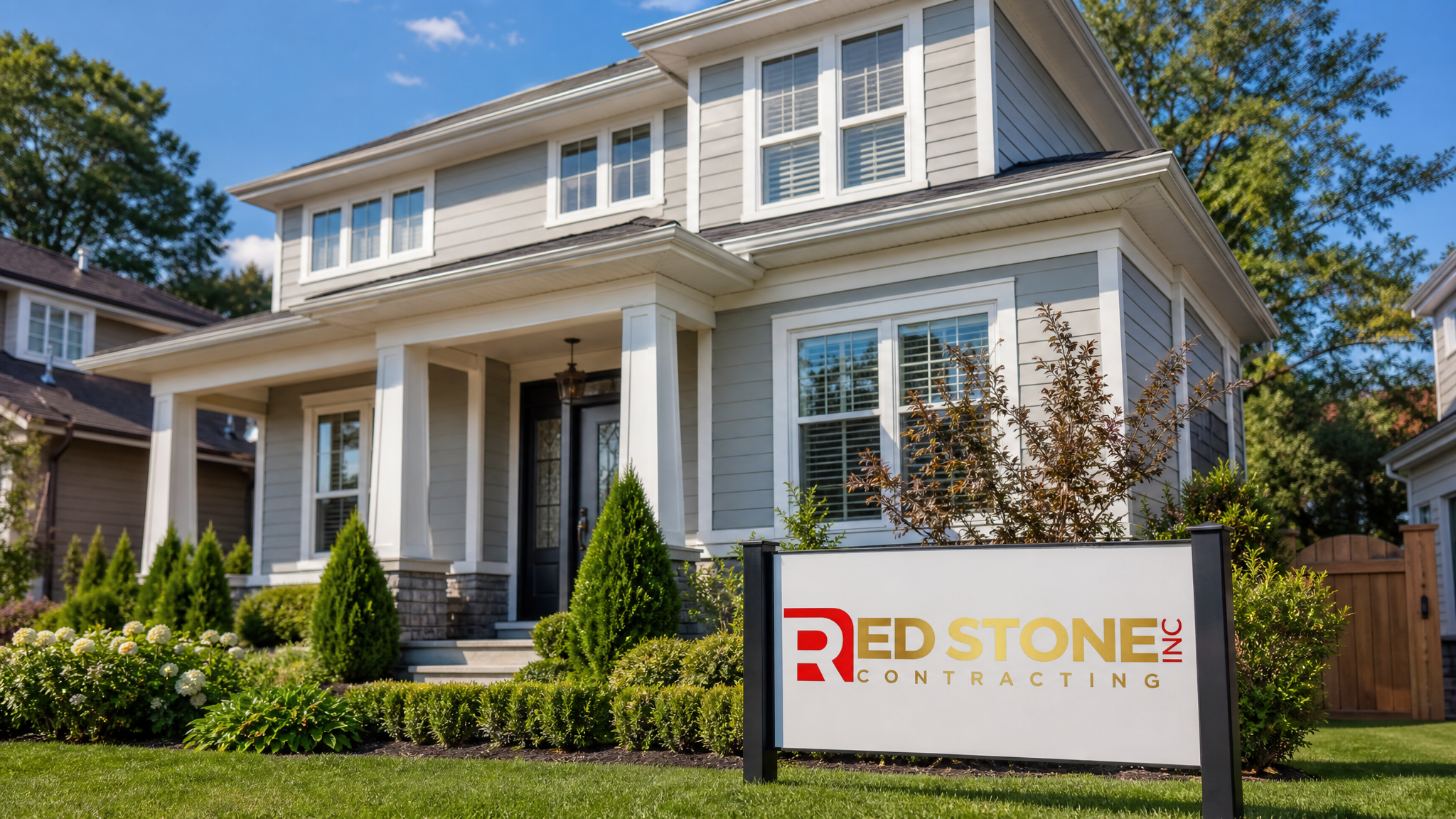 Exterior cladding replacement Toronto home with freshly installed Hardie fibre cement siding