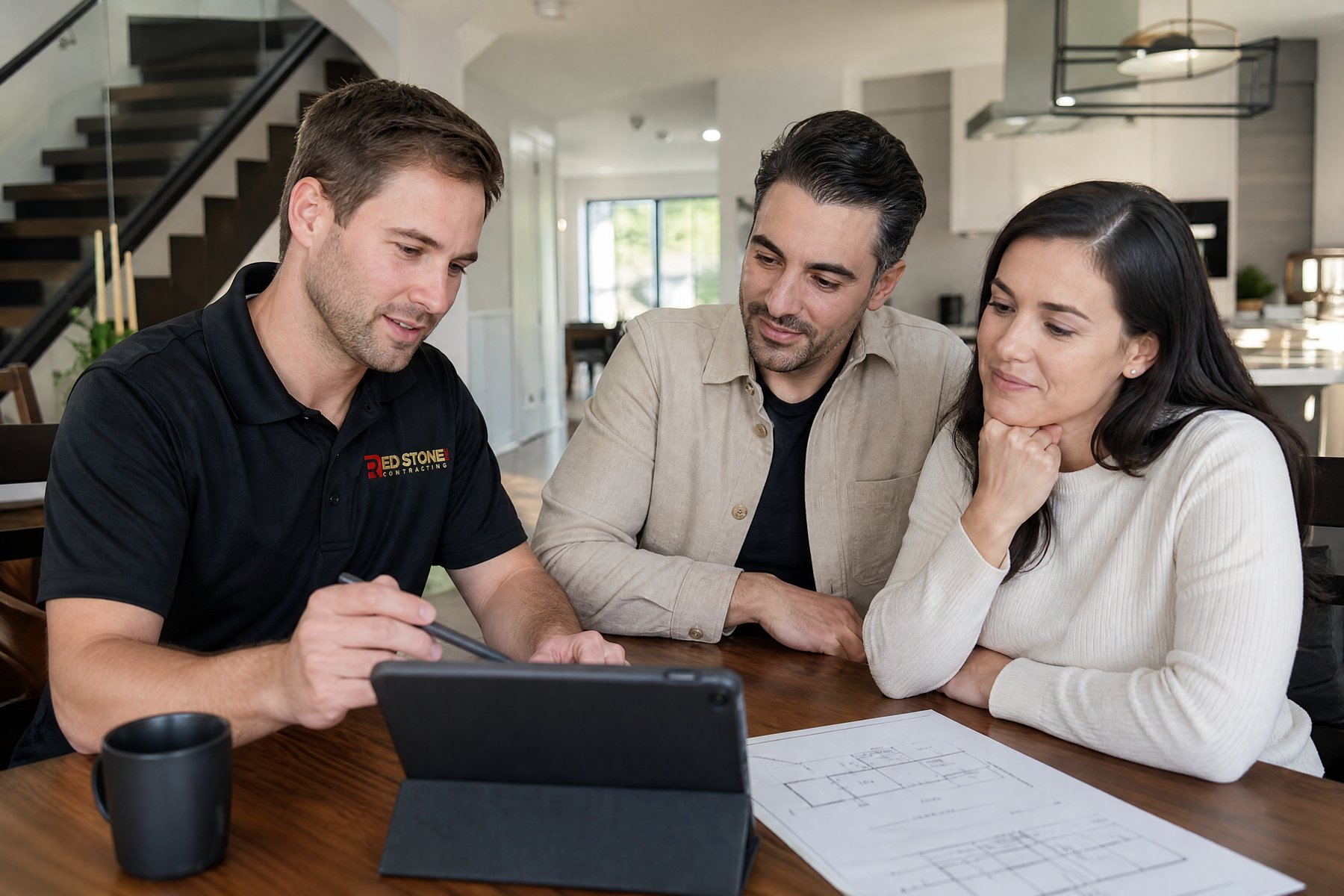 Red Stone Contracting consultation with homeowners in Mississauga