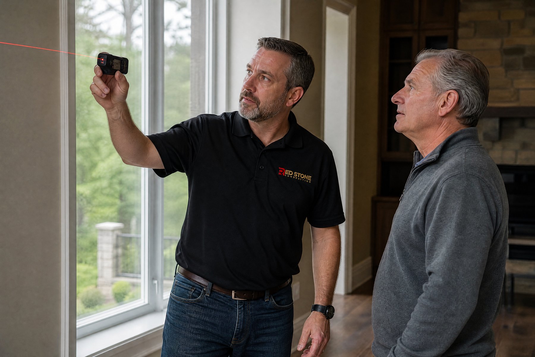 Red Stone Contracting consultation with homeowners in Caledon