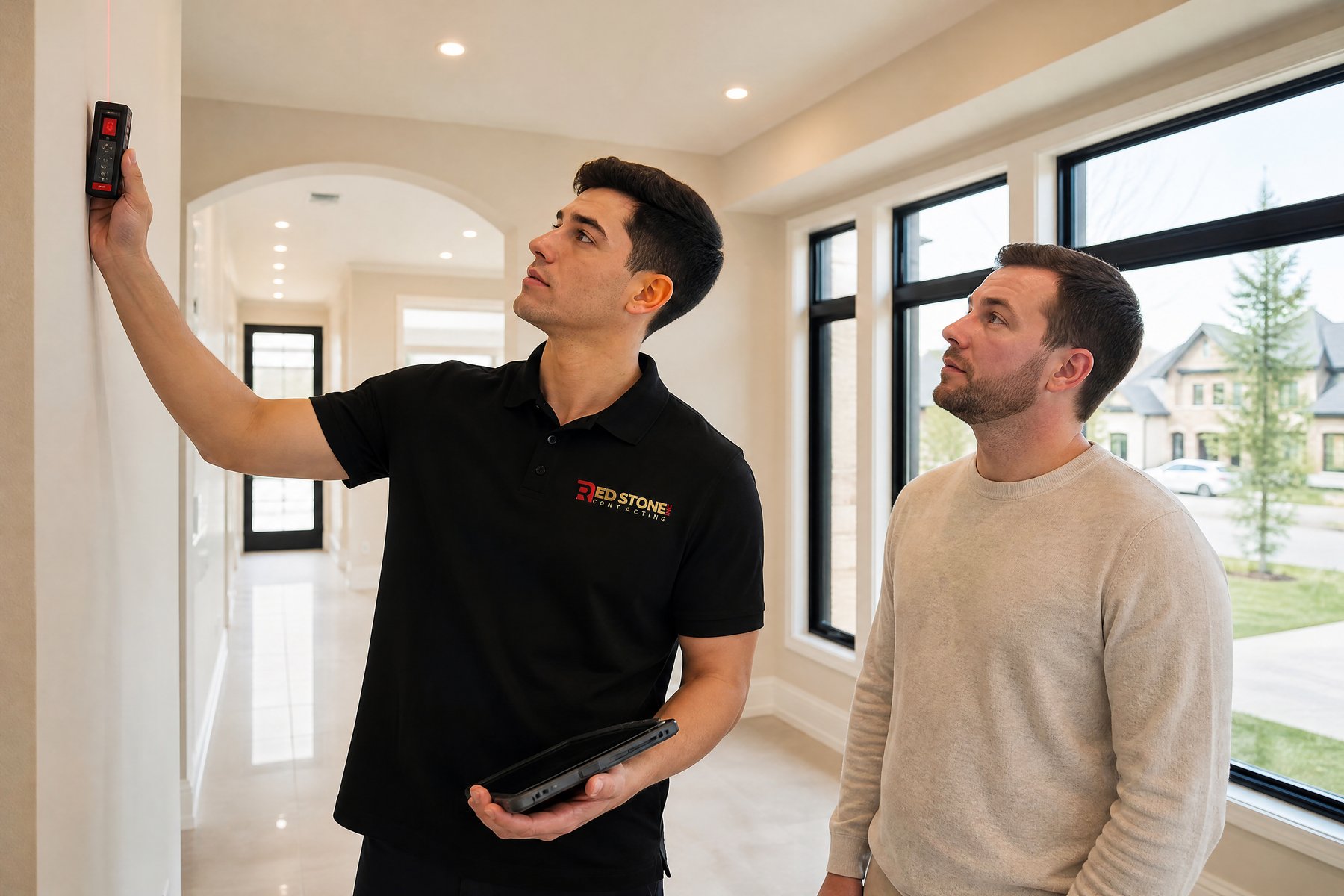 Red Stone Contracting consultation with homeowners in Vaughan