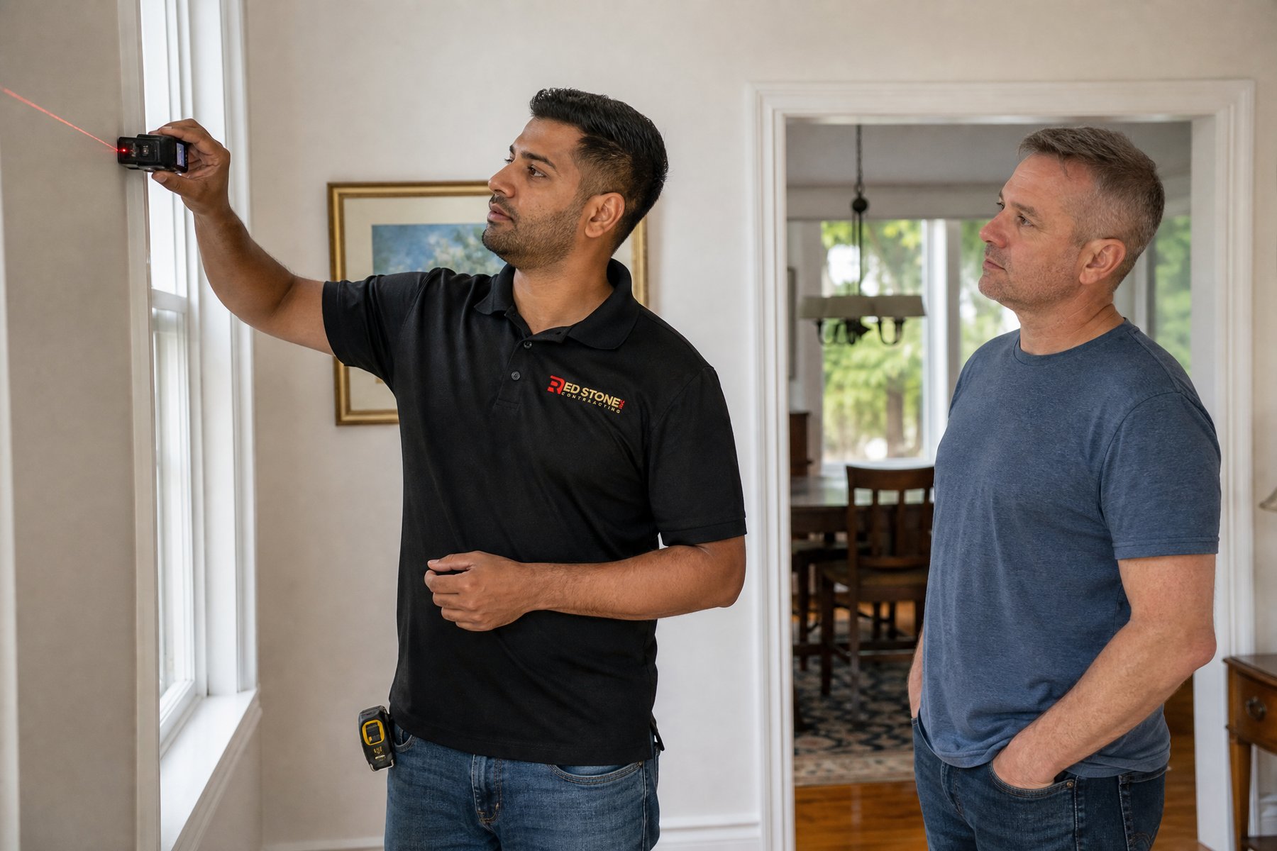 Red Stone Contracting consultation with homeowners in Aurora