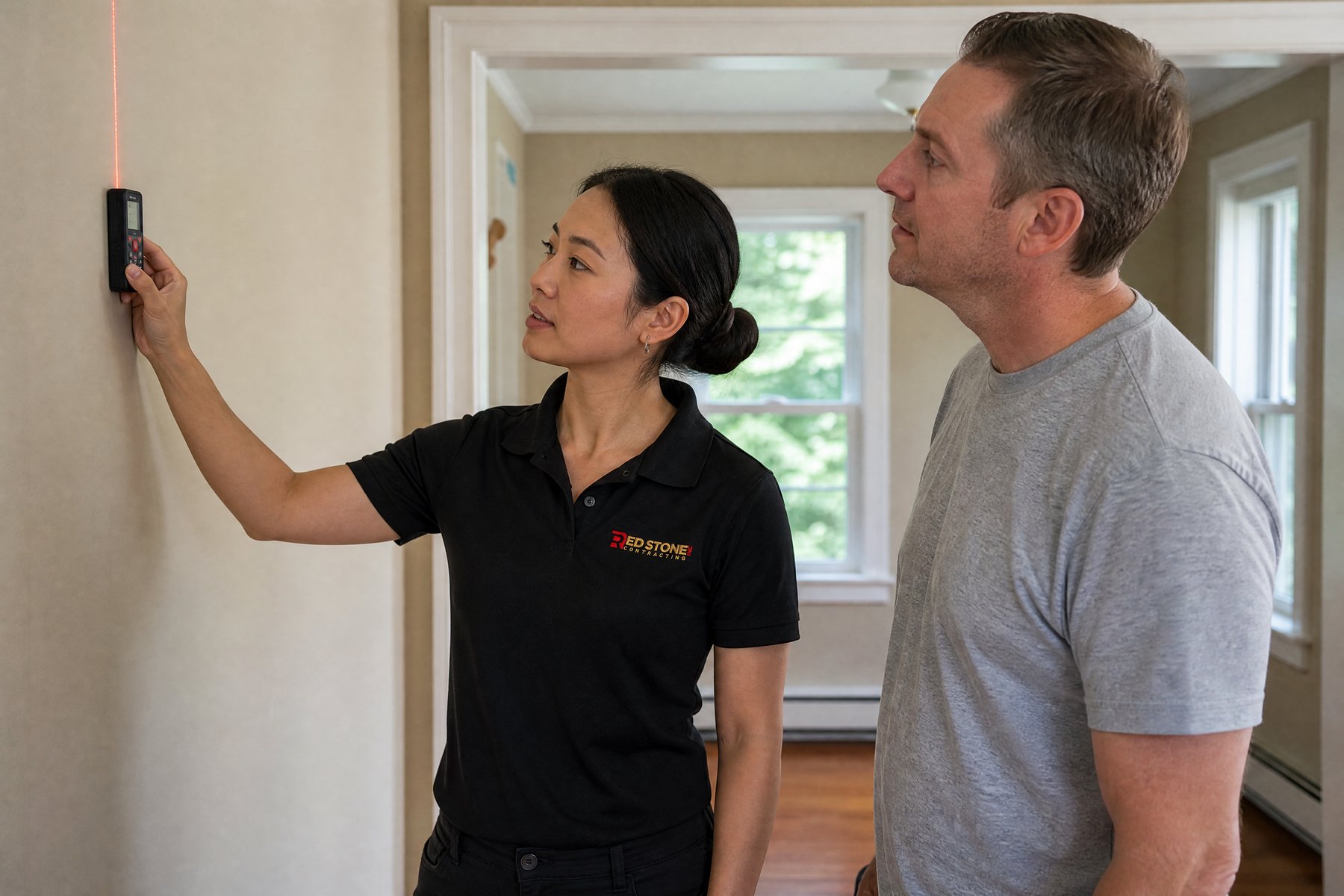 Red Stone Contracting consultation with homeowners in Whitby