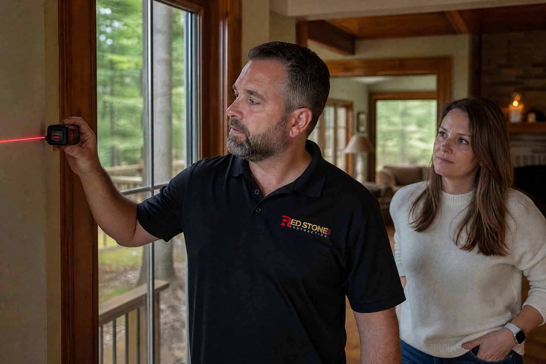 Red Stone Contracting consultation with homeowners in Uxbridge