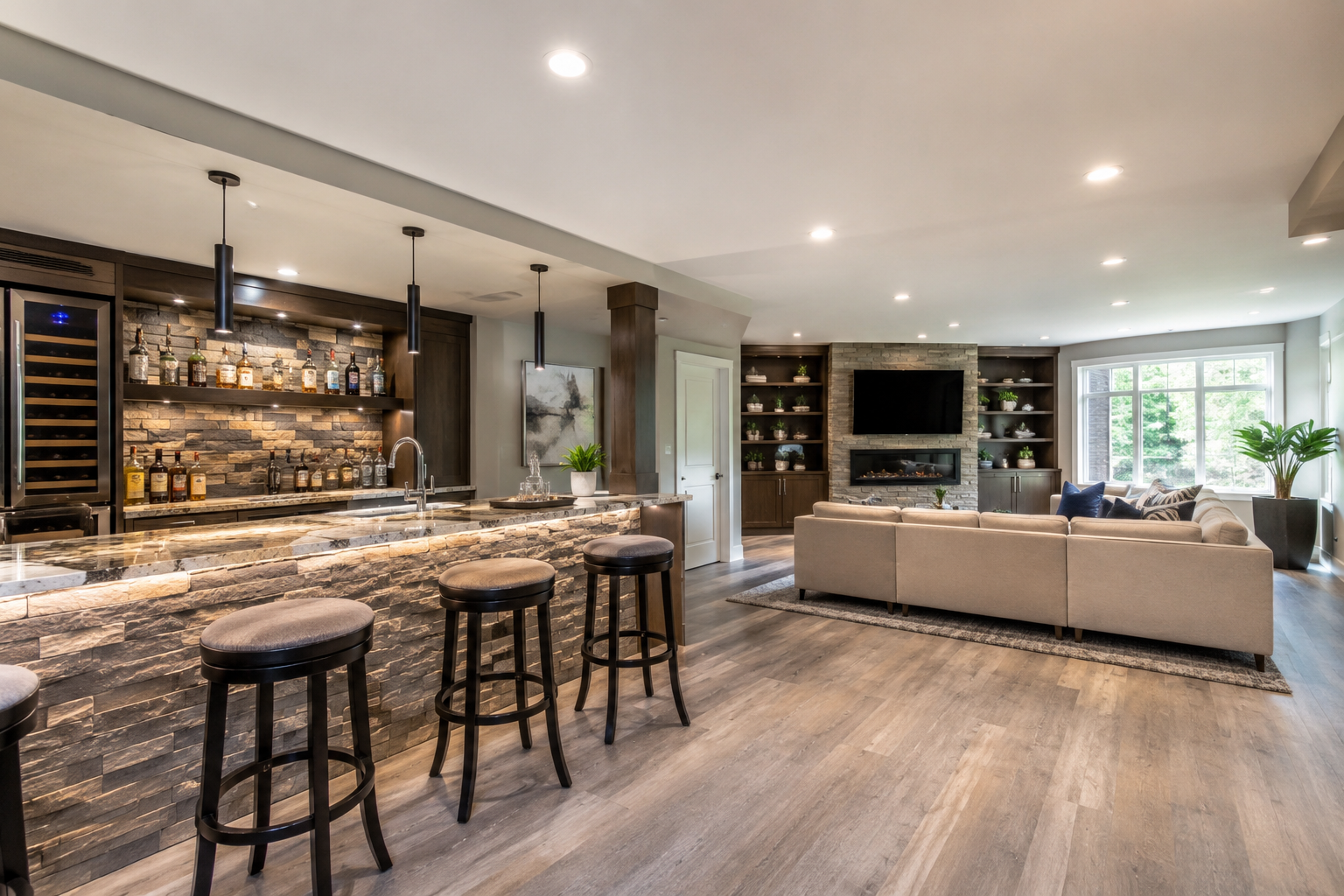 Basement renovation by Red Stone Contracting