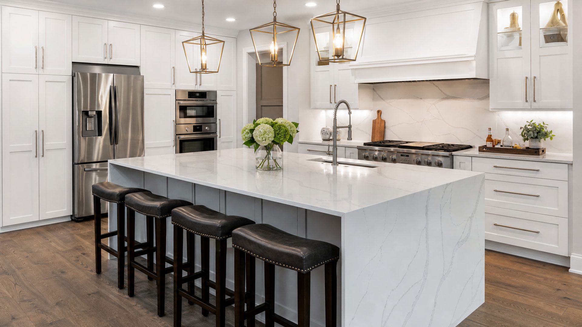 Completed kitchen renovation by Red Stone Contracting
