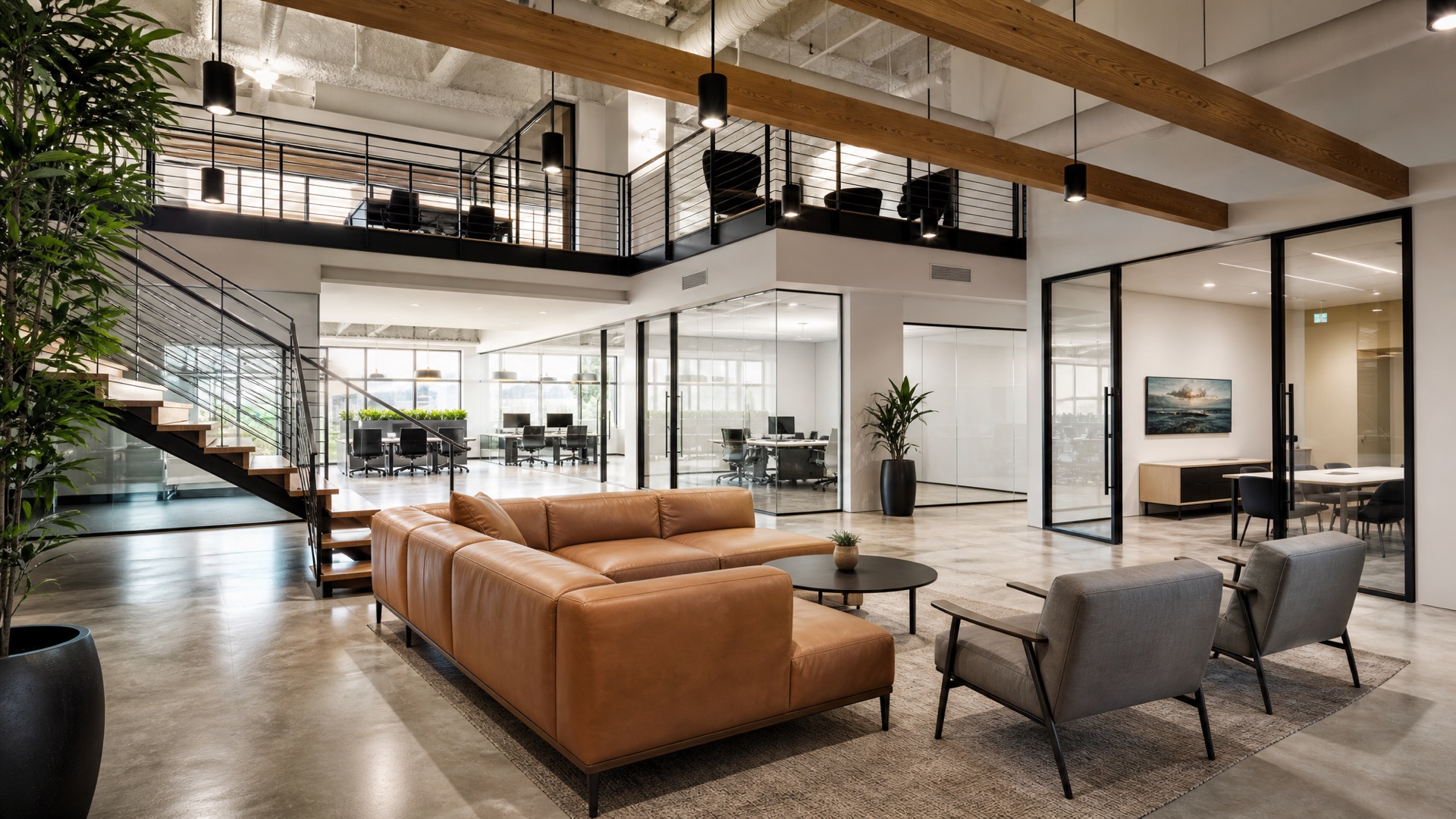 Bright modern renovated commercial office by Red Stone Contracting